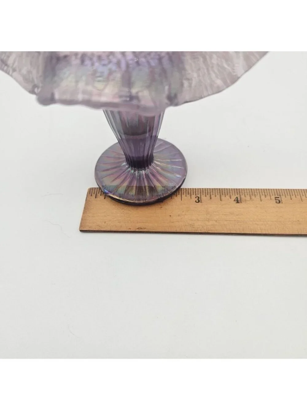 Fenton Lavender Purple Iridescent Crackle Jack in the Pulpit Vase